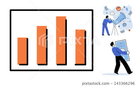 Business growth and financial strategy vector illustration. Investment, market analysis, economic planning, wealth management, corporate success, data visualization. Professional finance icons Business growth and financial strategy vector illustration. Investment, market analysis, economic planning, wealth management, corporate success, data visualization. Professional finance icons 143366296