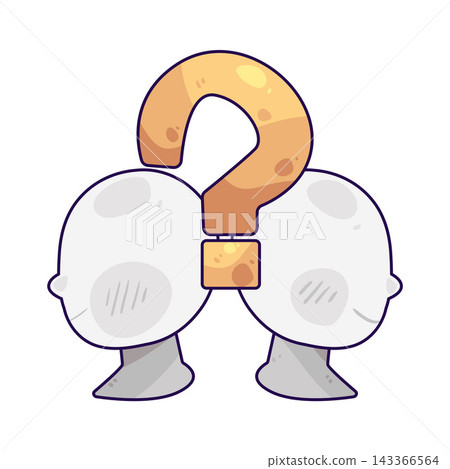 Illustration of Two People With Question Mark 143366564