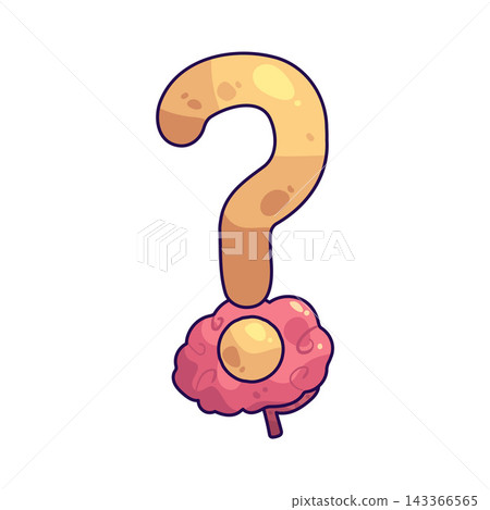 Illustration of Small Brain With Question Illustration of Small Brain With Question 143366565