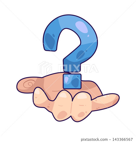 Illustration of Open Hand With Question Illustration of Open Hand With Question 143366567