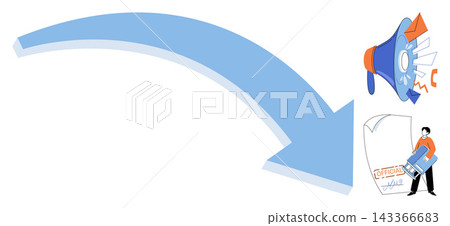 Marketing strategy and document approval vector illustration. Advertising, business growth, official verification, corporate communication, workflow management, legal authorization. Promotion Marketing strategy and document approval vector illustration. Advertising, business growth, official verification, corporate communication, workflow management, legal authorization. Promotion 143366683