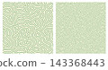 Seamless Line Pattern with Repeating Brain Pattern and Beige Turing Shape  Repeated Coral Lines, Organic Texture, Irregular Diffusion Isolated on green Background, Prints, Vector Illustration 143368443