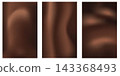 Coffee wavy background set. MIlk coffee cream, dark and light brown color flowing liquid, smooth silk texture. Swirl flowing waves. Abstract vector illustration 143368493
