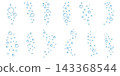 Set of water bubbles icon, Air bubbles blue outline  element signs. , gas balloons, water doodle flat vector, for patterns, card 143368544