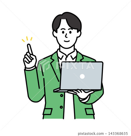 一名身穿西裝的男子指著螢幕。 一名身穿西裝的男子指著螢幕。 143368635