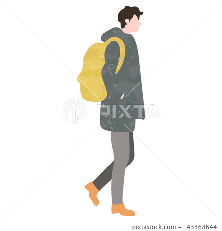 一位身著冬裝、背著背包的男士。 一位身著冬裝、背著背包的男士。 143368644