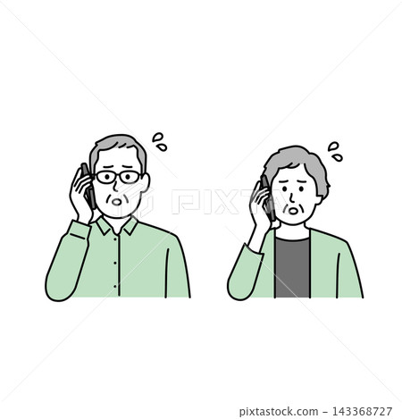 一對年長夫婦在麻煩中的插圖 一對年長夫婦在麻煩中的插圖 143368727