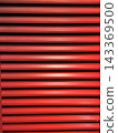 Abstract Red Horizontal Metallic Stripes Slatted Background 143369500