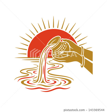 Chhath Puja festival offering water to sun Chhath Puja festival offering water to sun 143369544