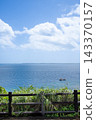 The sea is emerald blue. 143370157