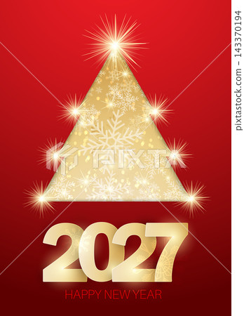 Elegant Christmas Tree 2027. Vector background design. Elegant Christmas Tree 2027. Vector background design. 143370194