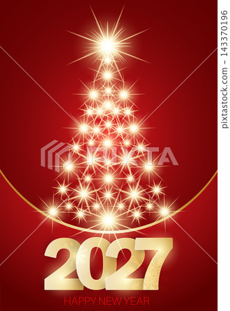 Elegant Christmas Tree 2027. Vector background design. 143370196