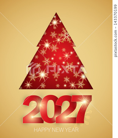 Elegant Christmas Tree 2027. Vector background design. Elegant Christmas Tree 2027. Vector background design. 143370199