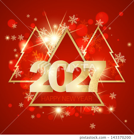 Elegant Christmas Tree 2027. Vector background design. 143370200