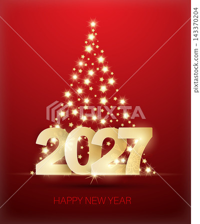 Elegant Christmas Tree 2027. Vector background design. Elegant Christmas Tree 2027. Vector background design. 143370204