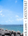 A landscape with tetrapods in Okinawa 143370387