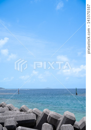 A landscape with tetrapods in Okinawa A landscape with tetrapods in Okinawa 143370387
