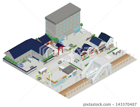 Streetscape elements inspired by tourist destinations with isometric tourist spots. Streetscape elements inspired by tourist destinations with isometric tourist spots. 143370487