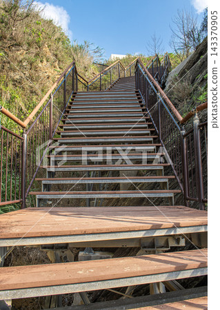 Nagahama Beach, Higashi Village, Okinawa Prefecture: Stairs leading to the sea Nagahama Beach, Higashi Village, Okinawa Prefecture: Stairs leading to the sea 143370905