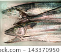 Spanish mackerel lined up in the market 143370950