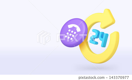 Call center customer support helpline help desk 3d icon banner copy space vector illustration Call center customer support helpline help desk 3d icon banner copy space vector illustration 143370977