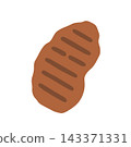 Grilled meat steak vector illustration with grill marks. Juicy beef pork chop isolated on white background for barbecue menu, steakhouse poster, and food prints 143371331