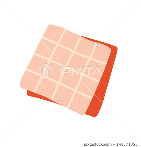 Folded plaid napkin vector illustration. Perfect for picnic theme, kitchen textiles, restaurant decor, summer party, and dining graphics Folded plaid napkin vector illustration. Perfect for picnic theme, kitchen textiles, restaurant decor, summer party, and dining graphics 143371355