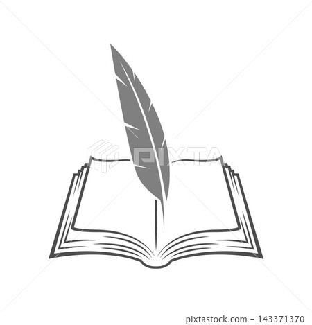 Quill and Book Logo icon design Quill and Book Logo icon design 143371370