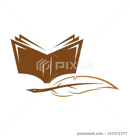Quill and Book Logo icon design Quill and Book Logo icon design 143371377