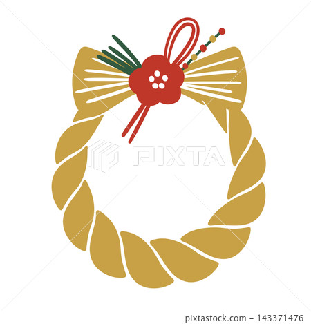 New Year's decorations (shimekazari) Japanese style illustration material 143371476