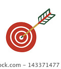 New Year's Japanese-style illustration material of a target and arrow 143371477