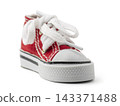 Red Canvas Sneaker On White Background 143371488