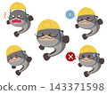 A set of 5 cute catfish character expressions that can be used to warn people about earthquakes and disaster prevention. 143371598