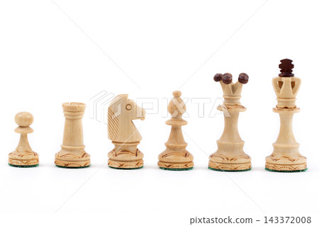 Chess pieces on a white background Chess pieces on a white background 143372008