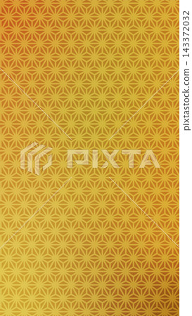 Hemp leaf pattern Gold gradation Japanese paper background Hemp leaf pattern Gold gradation Japanese paper background 143372032