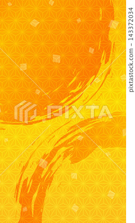 Hemp leaf pattern Gold gradation Japanese paper background Hemp leaf pattern Gold gradation Japanese paper background 143372034