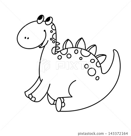 Cute baby stegosaurus dinosaur coloring page outline vector. Sweet playful cheerful smiling wildlife character. Kids nursery wall print apparel sticker project. Cute baby stegosaurus dinosaur coloring page outline vector. Sweet playful cheerful smiling wildlife character. Kids nursery wall print apparel sticker project. 143372164