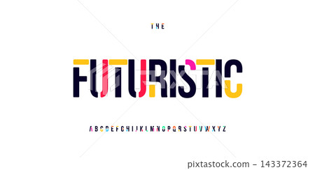 Futuristic modern alphabet, color puzzle letters, colorful stencil font for bright toy logo, game headline, creative rainbow typography, bold condensed text. Vector typographic design. Futuristic modern alphabet, color puzzle letters, colorful stencil font for bright toy logo, game headline, creative rainbow typography, bold condensed text. Vector typographic design. 143372364