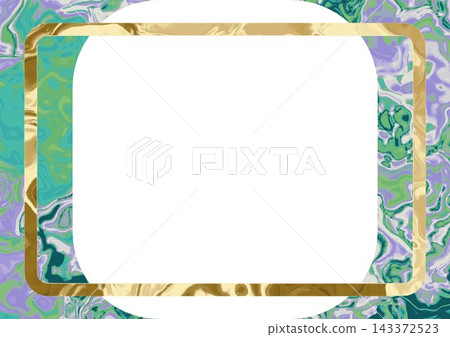 Gold frame, rounded corners, green and purple fluid marble background Gold frame, rounded corners, green and purple fluid marble background 143372523