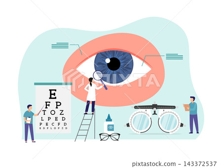 Medical ophthalmologist eyesight check stock illustration 143372537