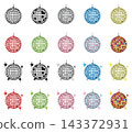 Mirror ball icon set 143372931