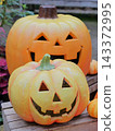 Smiling Jack-o'-lantern Halloween decorations 143372995