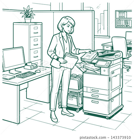 Office Worker Using Printer Office Worker Using Printer 143373910