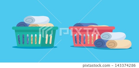 Laundry Baskets with Rolled Towels Set Laundry Baskets with Rolled Towels Set 143374286