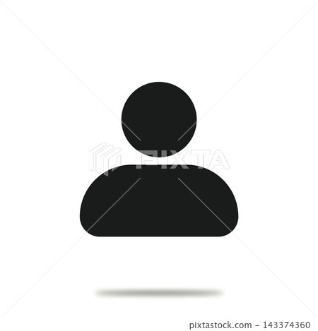 Vector flat icon. Man, avatar is a simple black figure. Minimalist style. Suitable for your design on social media and more. Vector flat icon. Man, avatar is a simple black figure. Minimalist style. Suitable for your design on social media and more. 143374360