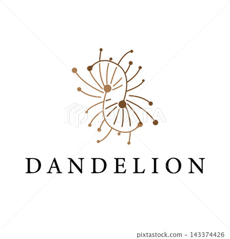 Dandelion design in a simple style. Natural plant concept. Dandelion design in a simple style. Natural plant concept. 143374426