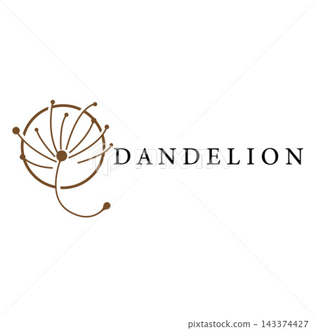 Dandelion design in a simple style. Natural plant concept. 143374427