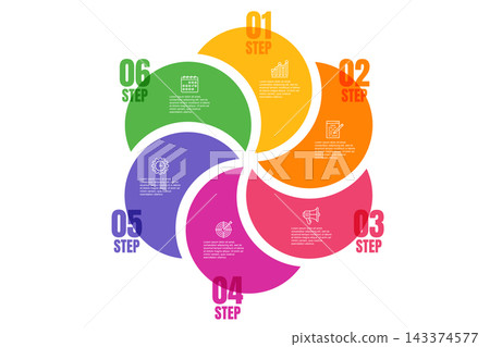 Vector infographic business chart design template. Can be used for steps, options, business process, workflow layout, diagram, flowchart, presentations, marketing, info graphics. 143374577