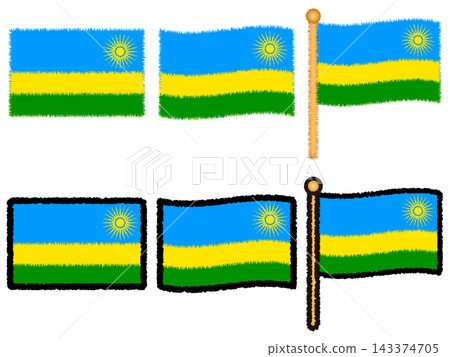 Rwanda flag illustration set 2 143374705