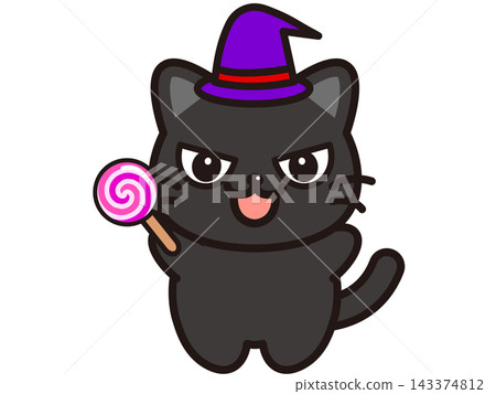 Cute black cat illustration material 5 Cute black cat illustration material 5 143374812